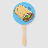 Burrito cartoon illustratie handwaaier (Achterkant)