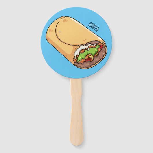 Burrito cartoon illustratie handwaaier (Voorkant)