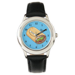 Burrito cartoon illustratie horloge