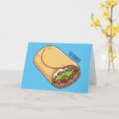 Burrito cartoon illustratie kaart (Gele Bloem)