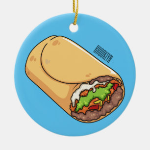 Burrito cartoon illustratie keramisch ornament