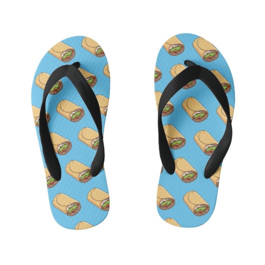 Burrito cartoon illustratie kinder teenslippers (Voetbed)