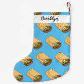 Burrito cartoon illustratie kleine kerstsok (Achterkant)