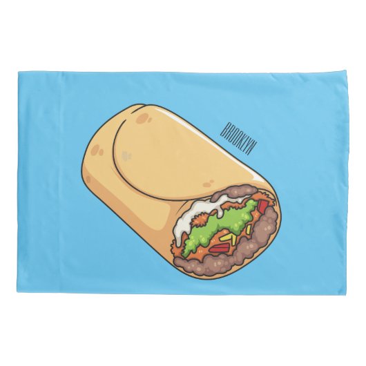 Burrito cartoon illustratie kussensloop (Achterkant)