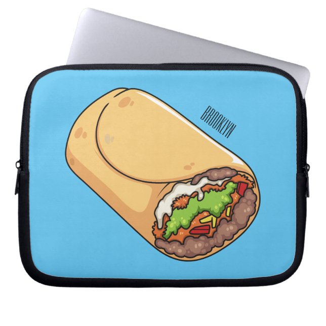 Burrito cartoon illustratie laptop sleeve (Voorkant)