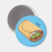 Burrito cartoon illustratie magneet (Voorkant / Achterkant)