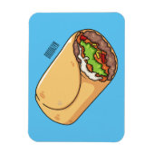 Burrito cartoon illustratie magneet (Verticaal)