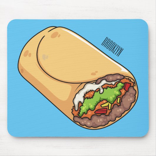 Burrito cartoon illustratie muismat (Voorkant)