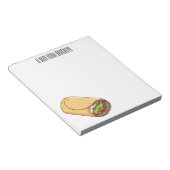 Burrito cartoon illustratie notitieblok (Schuin)
