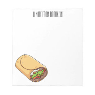 Burrito cartoon illustratie notitieblok