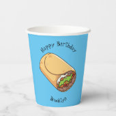 Burrito cartoon illustratie papieren bekers (Achterkant)
