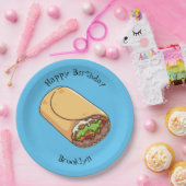 Burrito cartoon illustratie papieren bordje (Feest)
