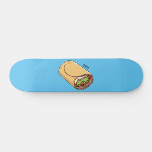 Burrito cartoon illustratie persoonlijk skateboard (Horizontaal)