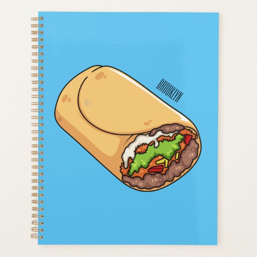 Burrito cartoon illustratie planner (Voorkant)