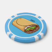 Burrito cartoon illustratie poker chips (Enkel)