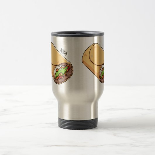 Burrito cartoon illustratie reisbeker (Center)