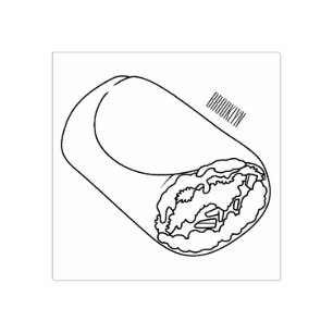 Burrito cartoon illustratie rubberstempel