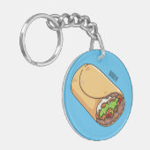 Burrito cartoon illustratie sleutelhanger (Voorkant Links)