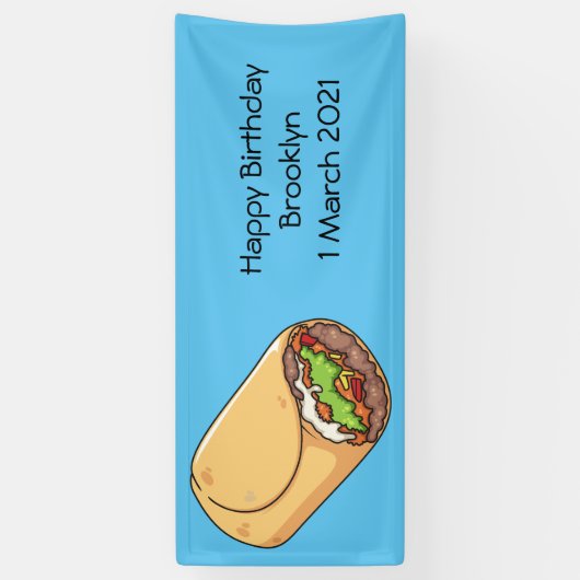 Burrito cartoon illustratie spandoek (Verticaal)