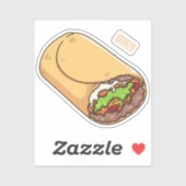 Burrito cartoon illustratie sticker (Vel)