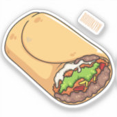 Burrito cartoon illustratie sticker (Voorkant)