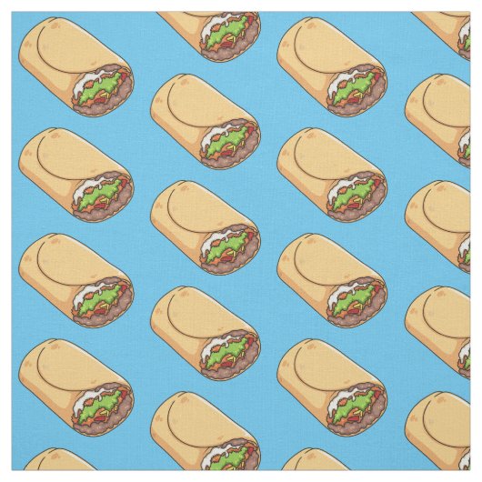 Burrito cartoon illustratie stof (Swatch)
