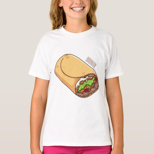 Burrito cartoon illustratie t-shirt (Voorkant)