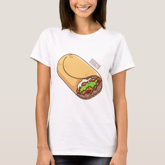 Burrito cartoon illustratie t-shirt (Voorkant)