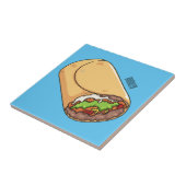 Burrito cartoon illustratie tegeltje (Zijkant)