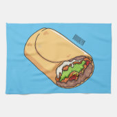 Burrito cartoon illustratie theedoek (Horizontaal)