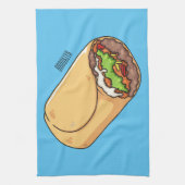 Burrito cartoon illustratie theedoek (Verticaal)