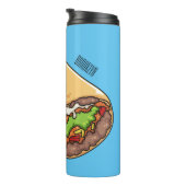 Burrito cartoon illustratie thermosbeker (Geroteerd rechts)