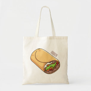 Burrito cartoon illustratie tote bag