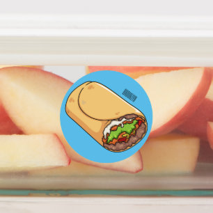 Burrito cartoon illustration labels