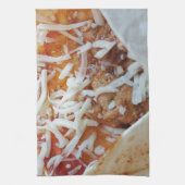 Burrito Cheese Funny Food Background Theedoek (Verticaal)