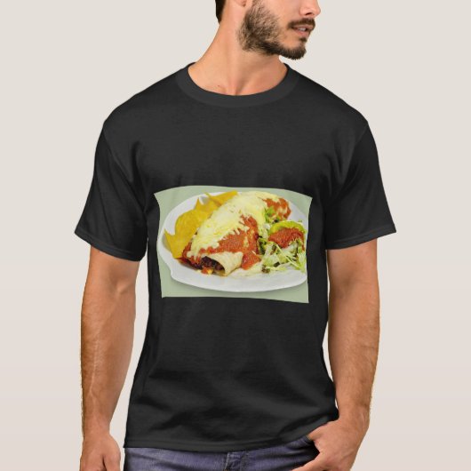 Burrito Gratin Nachos Voedsel Kunst T-shirt (Voorkant)