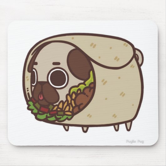 Burrito Pug Mousepad Muismat (Voorkant)