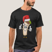 Burrito Santa Hat Kerstmis Pajama Mexican Food X T-shirt (Voorkant)