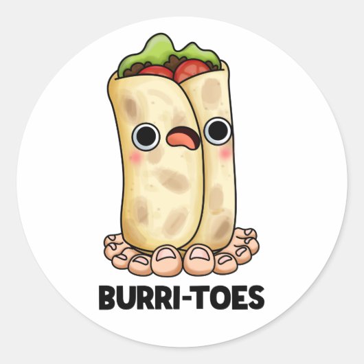Burritoes Funny Burrito Pun Ronde Sticker (Voorkant)