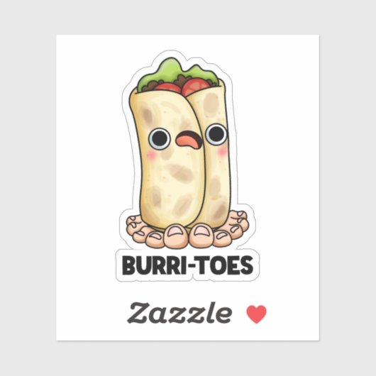 Burritoes Funny Burrito Pun Sticker (Vel)