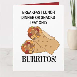 Burrito's die ik eet Alleen Burrito kaart