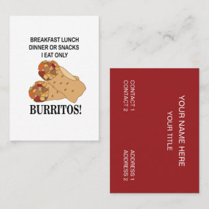 Burrito's Die Ik Eet Alleen Burrito Visitekaartje