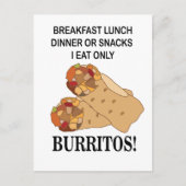 Burrito's Ik eet alleen burrito Briefkaart (Voorkant)