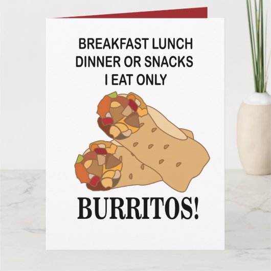 Burrito's Ik eet alleen burrito Kaart (Voorkant)