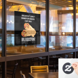Burritos Ik eet alleen Burrito Restaurant Raamsticker