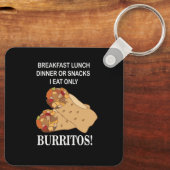 Burrito's Ik eet alleen burrito Sleutelhanger (Achterkant)