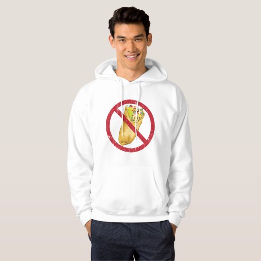 Burrito's mogen geen humoristisch voedselverbod te hoodie (Voorkant volledig)