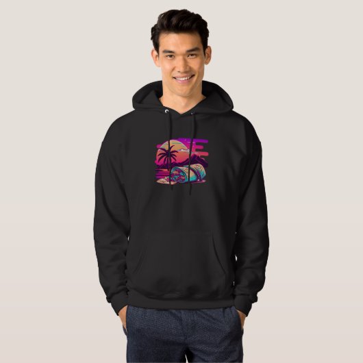 Burritos Synthwave 80s Retrowave Aesthetic Hoodie (Voorkant volledig)