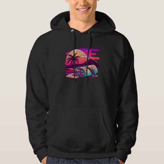 Burritos Synthwave 80s Retrowave Aesthetic Hoodie (Voorkant)