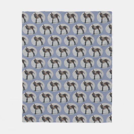 Burro Frenzy Fleece Deken (Blauw) (Voorkant)